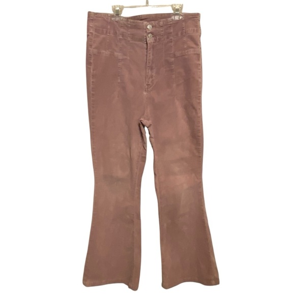 We The Free Jayde Cord Flare Jeans Sunburn Pastel Pink SZ 311 - Picture 2 of 15